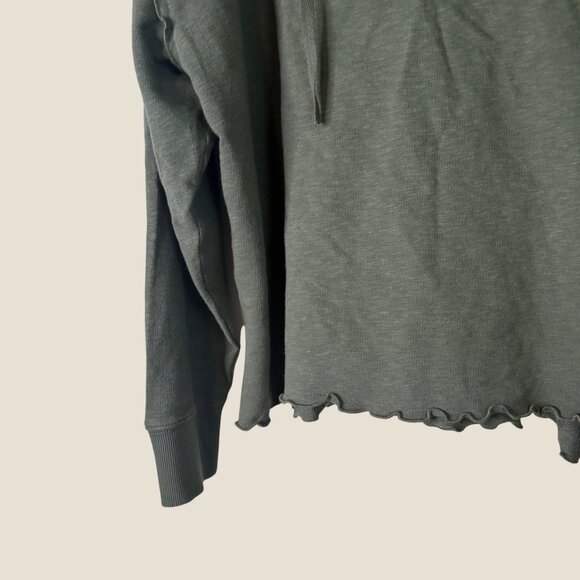 NWT Lucky Brand Hooded Lightweight Sweatshirt Green Cotton Stretch Size XL - Picture 7 of 15